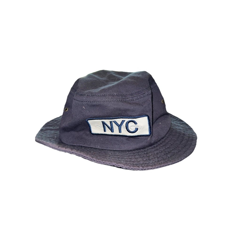 NYC City Hunter Bucket Hat Navy Blue Cotton Unisex One Size Good Preloved